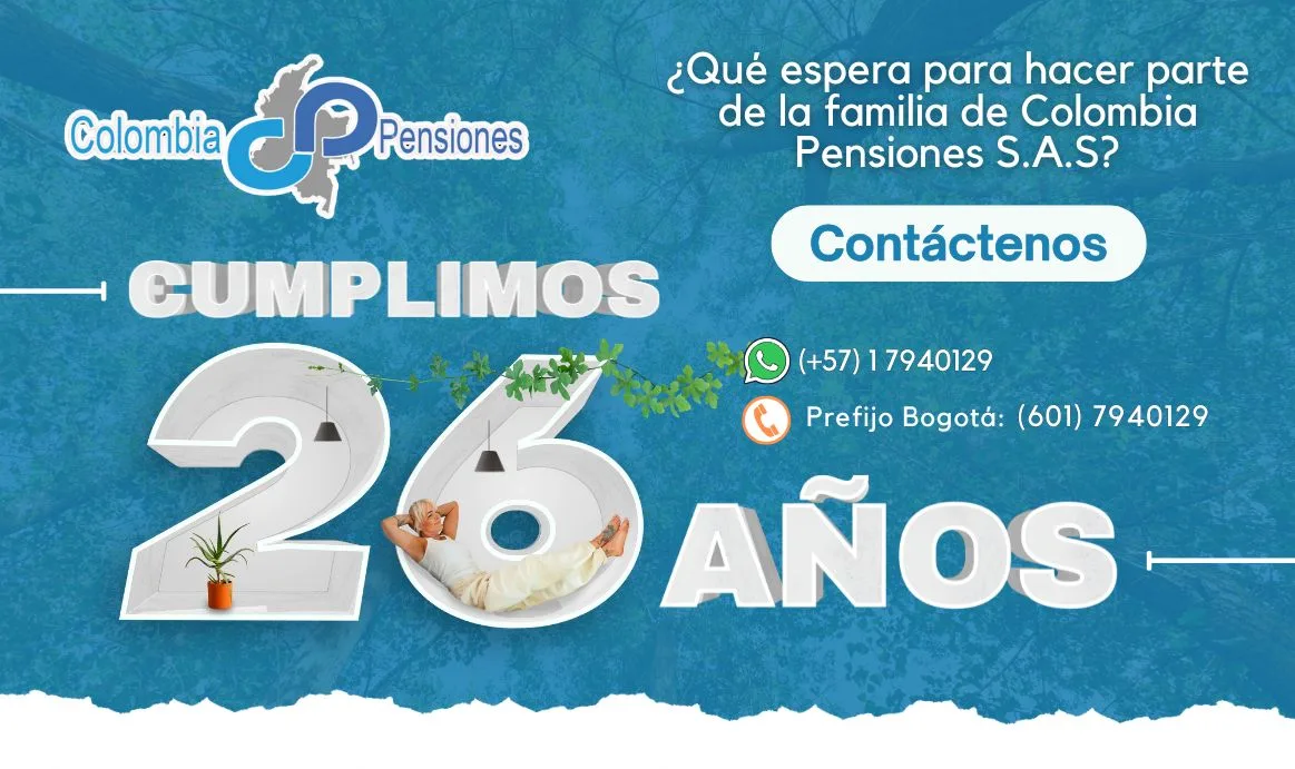 Banner 26 Años - Colombia Pensiones